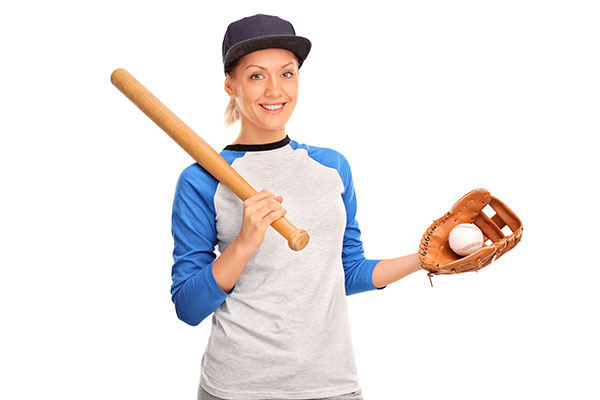 Woman with baseball bat