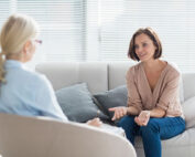 Woman talking to a therapist