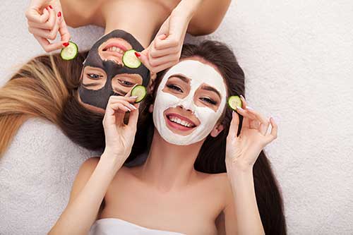 Girls doing facials